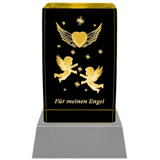 Kaltner Präsente Stimmungslicht - Das perfekte Geschenk: LED Kerze/Kristall Glasblock / 3D-Laser-Gravur/Geburtstagsgeschenk für die Freundin den Freund oder die Ehefrau