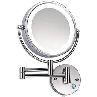 Loywe LED Beleuchtet wunderschöne Kosmetikspiegel 1+10 Fach (3cm extra dick) hochwertig ohne Bohren LWW58-10-NB