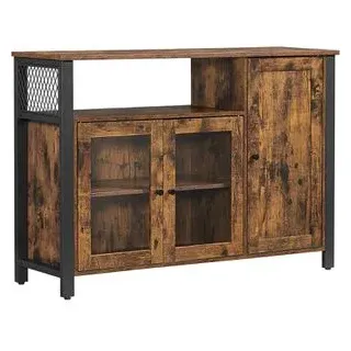 VASAGLE Sideboard 110 x 75 x 33 cm vintagebraun / schwarz