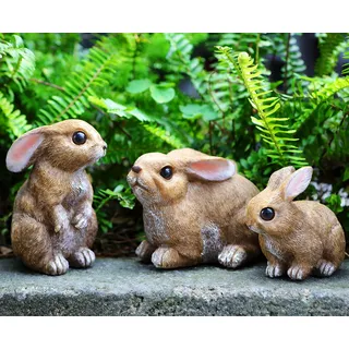 LEGIFO Bunny Decor Yard Dekorationen Outdoor 3er Set, Bunny Dekorationen für Haus Garten Outdoor Statuen, Osterhase Tisch Lustige Gartentiere Statuen Hasen Figuren