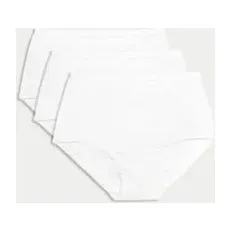 Womens M&S Collection 3er-Pack Taillenslips mit hohem Baumwollanteil - White, White, 20