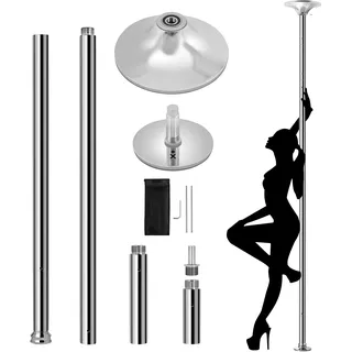Yaheetech Pole Dance Stange 45 mm, Tanzstange 216,5 bis 275 cm Höhenverstellbar, Pole Dance Stange mit Statisch & Spinning Funktion, Stangentanz-Set für Zuhause, Club, Fitness- oder Tanzstudio
