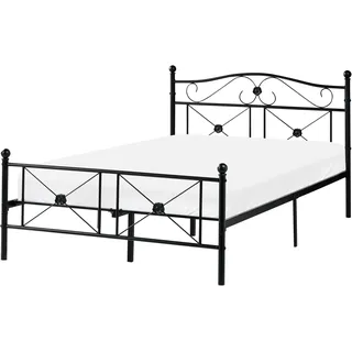 Beliani Bett mit Lattenrost Metall RODEZ 120 x 200 cm Schwarz