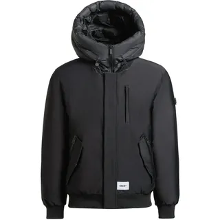 Outdoorjacke KHUJO "Outdoorjacke Clemat", Herren, Gr. M, grau (obrage grau), Obermaterial: 87% Polyester PES. 13% Elasthan EL.  Obermaterial: Futter: 100% Nylon NY. 100% Polyester PES., regular fit, hoch geschlossener Ausschnitt, Ärmel ohne Ärmelschlitz Rippbündchen, Jacken Outdoorjacke, Warme Winterjacke mit abnehmbarem Inlayer