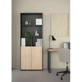 Home Affaire Bücherregal Aktenregal 80 x 34,3 x 204,7 cm Grau