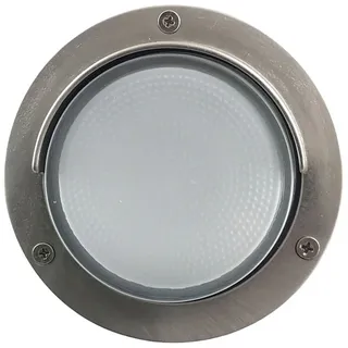 Außenlampe Wand rund Messing Glas d: 14 cm IP64 Nickel Weiß G9 Leuchte Treppe