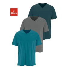 H.I.S Unterziehshirt, (Packung, 3 St.), mit V-Ausschnitt aus Baumwolle, Unterhemd, T-Shirt, grün