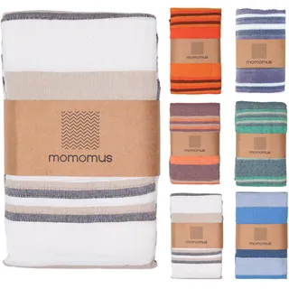 MOMOMUS Picknickdecke XXL für den Strand - Faltbar, Groß und Mit Fransen - Strandmatte/Stranddecke Sandfrei für Picknicks oder Leichte Campingdecke - Beige, 210x240 cm