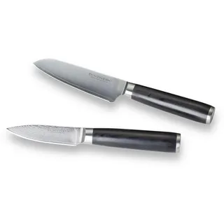 Echtwerk Damaszener Messerset 18 cm 2-tlg. Schwarz/Silber