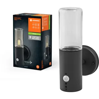 LEDVANCE ENDURA CLASSIC FIGO CYL W SEN Außenleuchte, Wandleuchte, dunkelgrau, Edelstahl, einfache & schnelle Installation, IP44, Bewegungsmelder, Tageslichtsensor, flexible Anwendung im Außenbereich