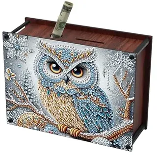 DCIDBEI Diamond Painting Sparschwein Malen nach Zahlen Erwachsene Spardose Sparbüchse Stickbilder Erwachsene Bankspardose Münze Sparbüchse Pig Money Coin Bank Geldbanken Eule