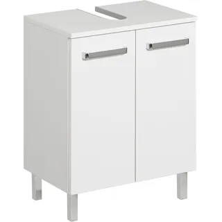 Saphir Waschbeckenunterschrank 2 Türen 50 x 62 x 33 cm Weiß Glanz