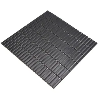 Mosaik schwarz Bambusoptik Keramik matt Rechteck Wand Küche Dusche WC WB24-BM8