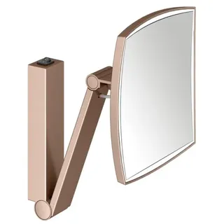 KEUCO iLook_move Kosmetikspiegel, beleuchtet, eckig, mit Wippschalter, 1 Lichtfarbe, 17613299004, Farbe: rotgold gebürstet
