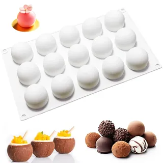 Honicemar Silikonform Kugel Silikon Kugelform Schokoladenformen Pralinenform Antihaft Flexible Silikon Form für Schokolade Kuchen Gelee und Mousse, Ideal für Back und DIY Projekte in der Küche