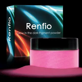 Renfio Glow Powder, 99.2 g 100g Glow in The Dark Face Paint Mica Powder, Fluorescent Luminous Resin Pigment Dye for Resin Supplies, Gel Nail Polish, Slime, Art Painting, Party - Camellia Rose
