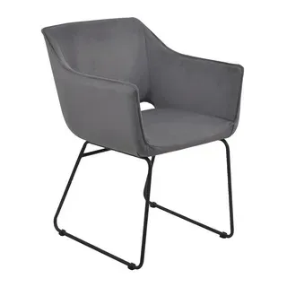 SIT Möbel Schalenstuhl T-VELVET ARMCHAIR Polyester grau 2er Set