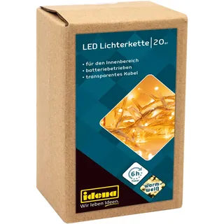 IDENA LED Lichterkette 20er transparent 1,8 m Warmweiß