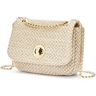VIVANCE Minibag Umhängetasche Kunstleder Beige/White