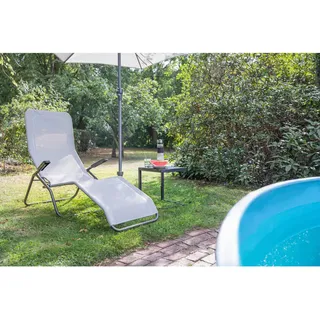 Siena Garden Gartenliege , Anthrazit, Hellgrau , Metall, Textil , 72.5x103.5x144 cm , wetterfest, wetterbeständig, klappbar , Gartenmöbel, Gartenliegen, Sonnenliegen