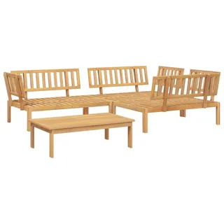 vidaXL 4-tlg. Garten-Sofagarnitur aus Paletten Massivholz Akazie - Braun