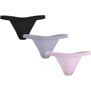 Tommy Hilfiger Underwear Tanga »3P TANGA THONG«, (Packung, 3 St., 3er), mit Tommy Jeans Lgoo-Schriftzug, pink