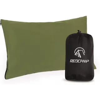 REDCAMP 30x40/50cm Camping Kopfkissen Komprimierbar, Campingkissen Weich Leicht, Reise Kissen Cover Pillow Outdoor, Kleines Kissen Blau Rot Grau Grün Mehrweg... (Armeegrün)