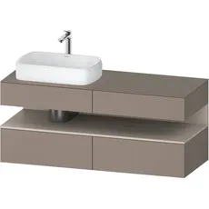 Duravit Qatego Konsolenwaschtischunterbau, 2 Auszüge, 2 Schubkästen, Ausschnitt links, 1400x550x600mm, Nische Taupe Matt, QA4765091, Farbe: Basalt Matt