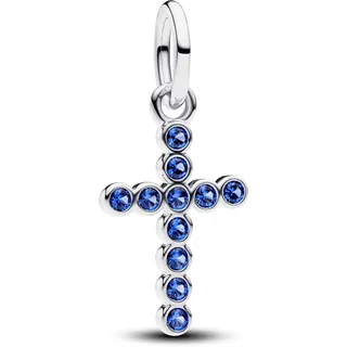 Pandora Kreuz Silber mit Blauen Steinen
