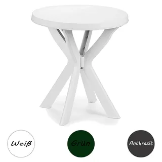 Gartentisch Bistrotisch Balkontisch Kunststoff Rund Ø70xH72cm - Grau
