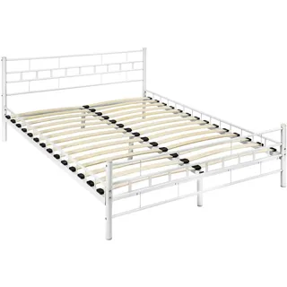 tectake Metallbett Malta,140 x 200 cm,weiß , Metall , Schlafzimmer, Betten, Metallbetten