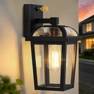 OYKYOHEI Außenlampe mit Bewegungsmelder, 3 Beleuchtungsmodi Aussenlampe Lampe mit Bewegungsmelder Aussen, Wasserdichtes Außenleuchte Wandleuchte Außen Ausenbeleutung Hauswand für Haus, E27 Glühbirnen