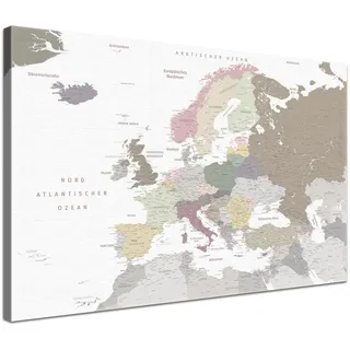 LANA KK Europakarte Pinnwand Leinwand White Deutsch 60 × 40 cm