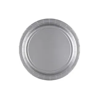 amscan® Einweg-Teller silber 23,0 x 23,0 cm, 8 St.