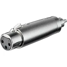 Bild XLR-Adapter, Cinch-Stecker zu XLR-Buchse(3-Pin), Metallgehäuse, Silber