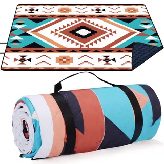 LARUTAN Picknickdecke Wasserdicht 195x150cm, Outdoor Stranddecke Sandfrei, Waschbar Strandmatte Picknickdecke Isoliert für Strand, Picnic und Camping (Greece)
