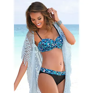 LASCANA Bügel-Bandeau-Bikini im Animaldesign, türkis, bedruckt