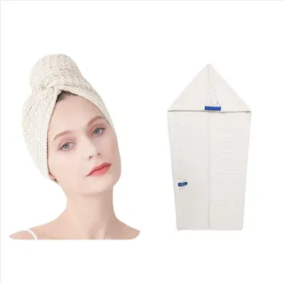 INF Schnelltrocknendes Haartuch - Super Saugfähiger Mikrofaser Haarturban Weiß - Weiß