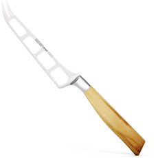 Burgvogel Solingen Käsemesser 14 cm geschmiedet Olivenholz, Oliva Line, Rillenwelleschliff, rostfrei, hell, scharf, 6280.926.14.1, braun beige