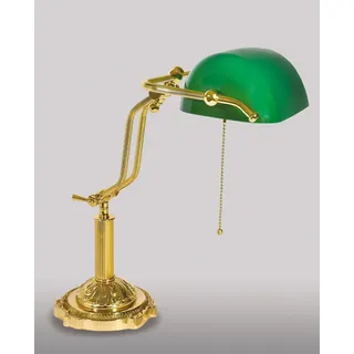 Bankerlampe Messing Glas Jugendstil Premium MINISTERO Schreibtisch Tischleuchte