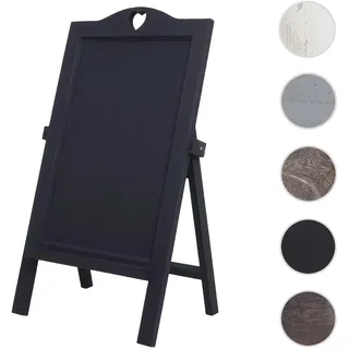 Mendler Werbetafel HWC-E51, Aufsteller Kreidetafel, 66x37x27cm Shabby-Look Vintage - dunkelgrau