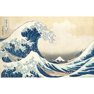 Papermoon »HOKUSAI WELLEN MEER SEE OZEAN TAPETE XXL«, bunt,