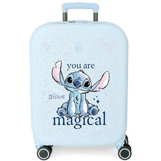 Joumma Disney Stitch You Are Magical Kabinenkoffer, Blau, 40 x 55 x 20 cm, starrer ABS-Verschluss, TSA 37L, 3,22 kg, 4 Doppelräder, Handgepäck, blau, Kabinenkoffer