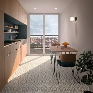 Tadi & Imperio1979 Hydraulischer Vinylteppich, Verschiedene Größen, elegant, Design und Widerstandsfähigkeit für Ihren Raum, Küche, Wohnzimmer, Esszimmer, PVC-Bodenbelag (150 x 200 cm, Grauer Stern)