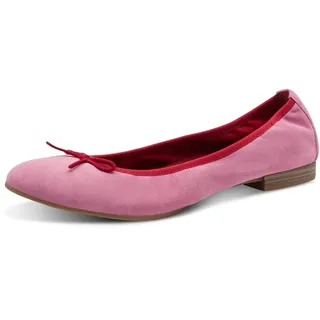 TAMARIS Damen Ballerina Leder flach, rosa, 38 EU
