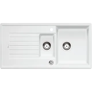 Blanco ZIA 6 S links Einbauspüle Silgranit weiß Drehknopfventil 1000 x 500 mm