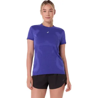 Laufshirt ASICS "ROAD SEAMLESS SS TOP", Damen, Gr. XL, lila (cobalt burst, eggplant), Obermaterial: 65% Polyamid, 35% Polyester, Shirts Laufshirt, ACTIBREEZETM Technologie, Atmungsaktiv, Reflektierend