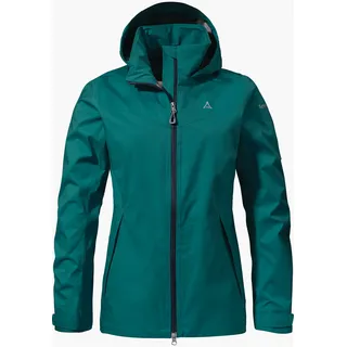 Schöffel Damen 2.5L Jacket Aiplspitz L, leichte Outdoor Jacke, wasserdicht & atmungsaktiv, Regenjacke aus 2,5-Lagen Venturi mit 2-Wege-Stretch und verstellbarer Kapuze, quartz, 36