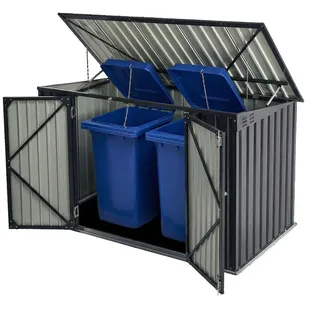 Juskys Mülltonnenbox Namur 200 x 105 x 128 cm grau