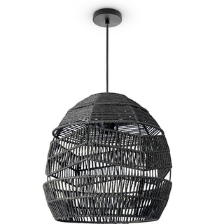 Paco Home Pendelleuchte Wohnzimmer Boho Korbleuchten Pendellampe Rattan Hängeleuchte Vintage Rustikal LED Papier E27 ohne Leuchtmittel, Pendelleuchte - Typ 4,